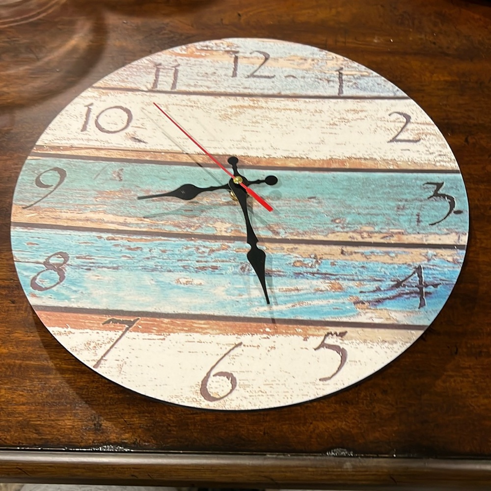 Whitewashed 12” clock